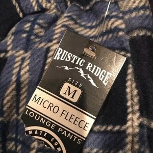 Mens RusticRidge Micro Fleece PJ Lounge Pants Sz M